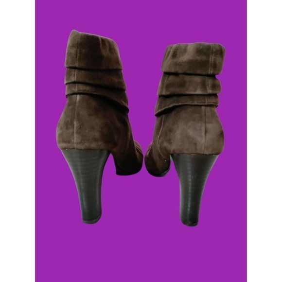 Nine West brown suede ankle bootie 3-inch heel size 7 medium - Picture 5 of 6